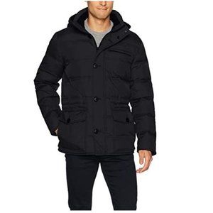 NWT Kenneth Cole New York Men's Hooded Down Parka Black Size M $220 BB364